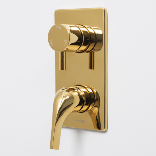 Смеситель для ванны и душа WasserKRAFT Sauer 7100 7171 встраиваемый золото - фото 3