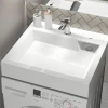 Раковина из искусственного камня Reflexion Delta RX6055DE 60х60 над стиральной машиной цвет белый 1 отверстие под смеситель
