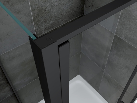 Душевой уголок Abber Sonnenstrand AG04100BC-S75B 75х100 стекло прозрачное профиль черный без поддона