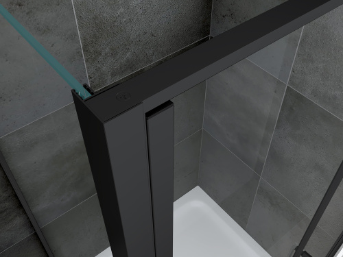 Душевой уголок Abber Sonnenstrand AG04100BS-S100B 100х100 стекло прозрачное профиль черный - фото 5