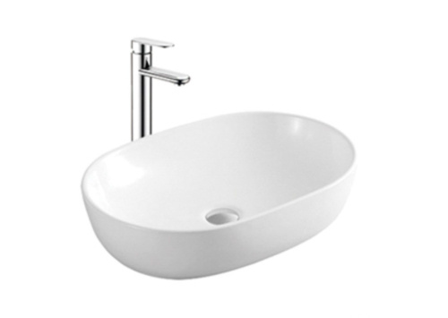 Раковина из сантехнического фарфора Sintesi SIN-LVB-APP-404 49х34 накладная цвет белый - фото 4