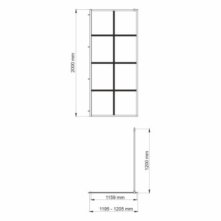 Душевая перегородка Wasserkraft Glan 66W 66W40 120х200 стекло прозрачное профиль черный