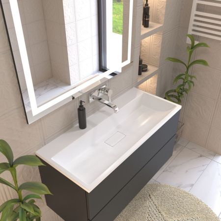 Раковина из искусственного камня Stella Polar Арта SP-00001652 90х50 встраиваемая цвет белый