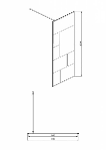 Душевая перегородка Bravat Blackline BG090.6414B 90х195 стекло прозрачное профиль черный - фото 3
