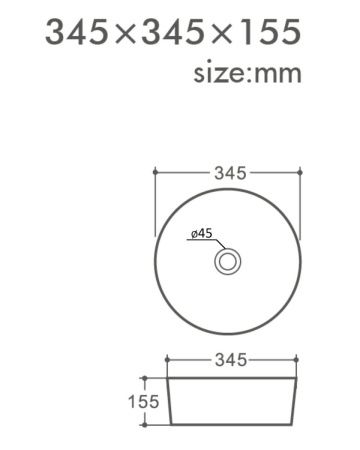Раковина из сантехнического фарфора Orange B07-345W 30х30 накладная цвет белый