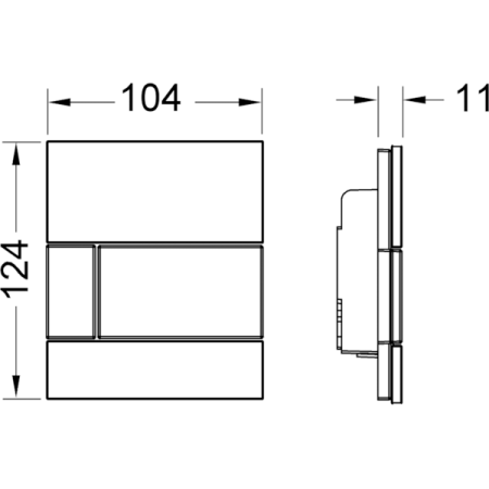 Клавиша смыва механическая Tece TECEsquare 9242807 цвет черный/хром