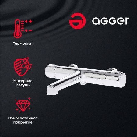 Душевая стойка Agger Thermo A2493500 настенная цвет хром с термостатом
