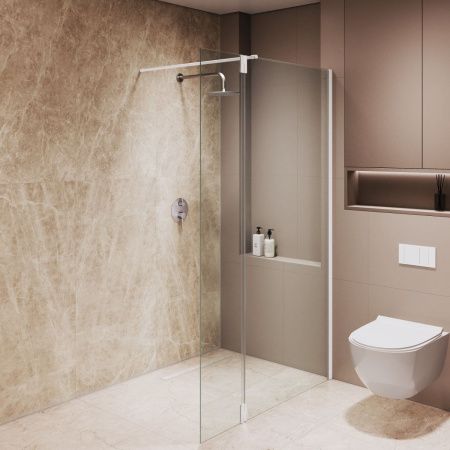 Душевая перегородка RGW Walk In 351005083-15 80х195 стекло прозрачное профиль белый