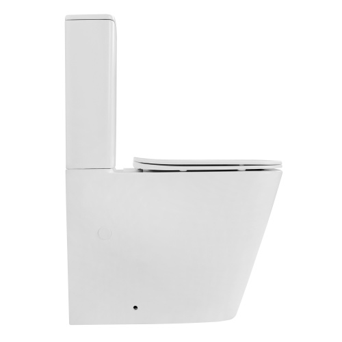 Унитаз напольный с бачком Abber Rechteck AC1210TMW белый матовый с сиденьем безободковый смыв торнадо - фото 5