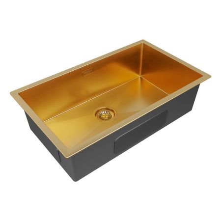Кухонная мойка Paulmark ALLER 74 UNI PM807444-BG 70х40 цвет золото поверхность брашированная