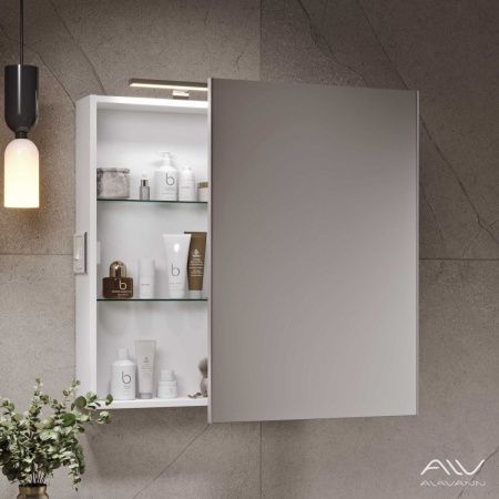 Зеркало-шкаф Alavann Cosmetic ALV0723001 55х15х80 подвесной цвет белый