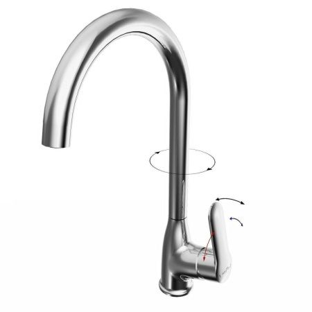 Смеситель для кухни Tokito KANDA TOK-KAN-1013 на мойку хром