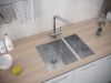 Кухонная мойка Paulmark GERBERG 59/2S UNI PM225944-BSL 35х40 цвет серый поверхность брашированная