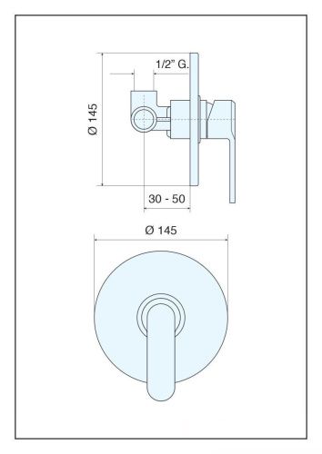 Смеситель Emmevi Nefer 77009/CR встраиваемый в стену хром - фото 2