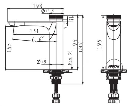 Смеситель Arrow AMP11872GG на раковину серый