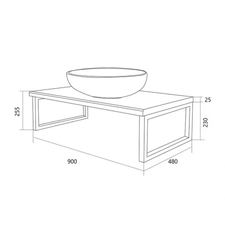 Столешница 1MarKa Grunge Loft У85837 90х50 накладная цвет серый