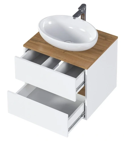 Тумба под раковину 1MarKa Veil Ц0000035552 60х50х50 цвет белый/дуб ватан - фото 3