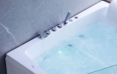 Ванна акриловая гидромассажная Gemy G9056 B R 170х130 пристенная асимметричная с каркасом