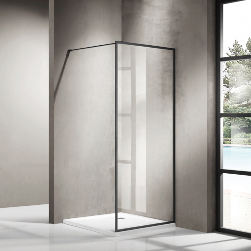 Душевой уголок Azario  AZ-NAG 6310 1000 Black 100x200 стекло прозрачное профиль черный без поддона - фото 2