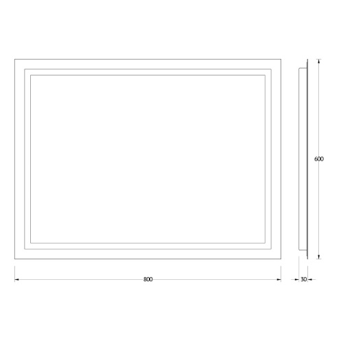 Зеркало со встроенным LED-светильником Evoform Ledline BY 2135 80х60 - фото 2