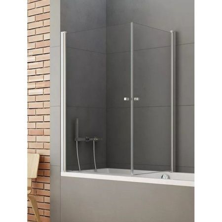 Душевая шторка на ванну New Trendy NEW SOLEO Chrome P-0025/P-0024 90х140 стекло прозрачное профиль хром ориентация универсальная