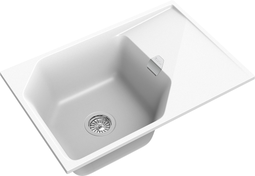 Кухонная мойка Rivelato LOCUS LS-75 brina 75х50 цвет белый - фото 3