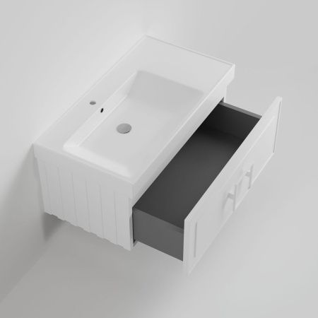 Тумба с раковиной La Fenice CUBO NFNC-01-CUB-B-90-2-90L 90х50 подвесная цвет белый