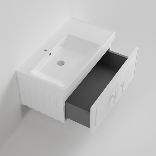 Тумба с раковиной La Fenice CUBO NFNC-01-CUB-B-90-2-90L 91х36х49 подвесная цвет белый - фото 2