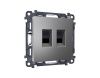 Комплект механизма компьютерной двойной розетки RJ-45 Ambrella Volt MA MA662110