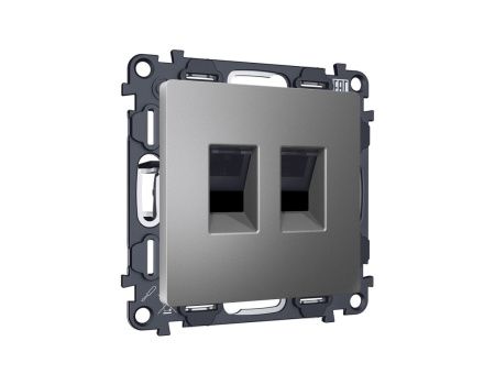 Комплект механизма компьютерной двойной розетки RJ-45 Ambrella Volt MA MA662110