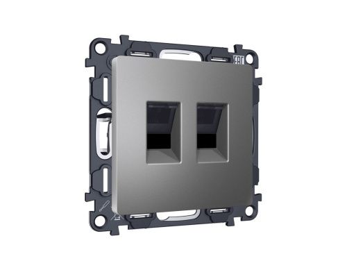 Комплект механизма компьютерной двойной розетки RJ-45 Ambrella Volt MA MA662110 - фото 3