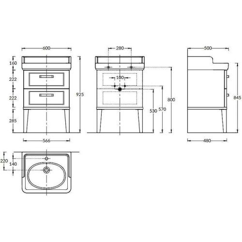 Тумба под раковину Kerama Marazzi POMPEI PO.N.60.2\BLK 60х50 напольная цвет черный - фото 5