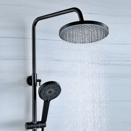 Душевая стойка Bond Circle B01-9188 настенная цвет черный матовый