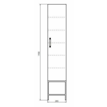 Шкаф-пенал Comforty Бредфорд 00-00009884CF 40х190 напольный цвет белый