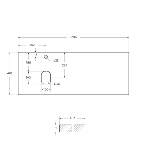 Столешница BelBagno EK-120-AS-BO-L 120х46 накладная - фото 2