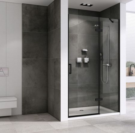 Душевая дверь Abber Zart AG08090B 90х195 стекло прозрачное профиль черный