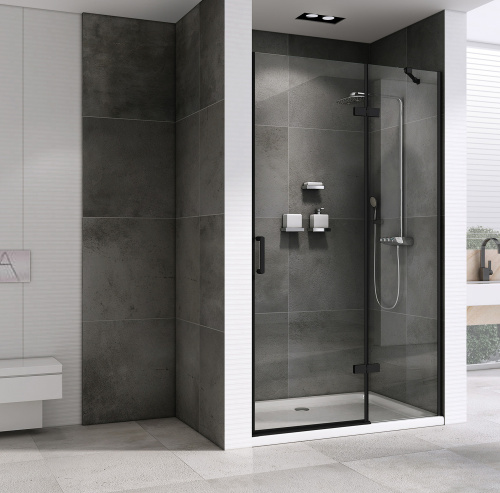 Душевая дверь Abber Zart AG08120B 120х195 стекло прозрачное профиль черный - фото 2