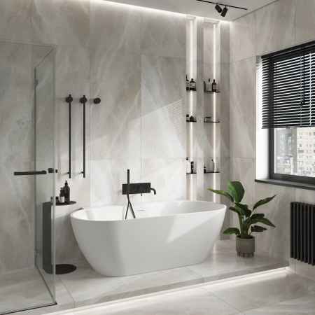 Ванна акриловая Teymi Aina T130119 170х80 пристенная овальная с ножками