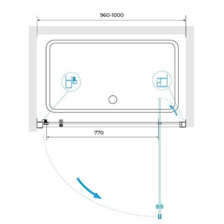 Душевая дверь RGW Passage 410810510-11 100х185 стекло прозрачное профиль хром