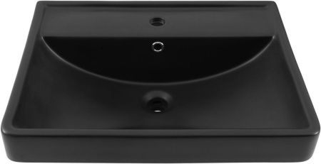 Раковина керамическая Aquanet Ирис 00329247 60х50 полувстраиваемая цвет черный 1 отверстие под смеситель
