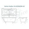 Ванна чугунная Delice Malibu DLR230629R-AS 160х75 пристенная прямоугольная без ножек с отверстиями под ручки