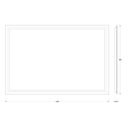 Зеркало с подсветкой Evoform Ledline BY 2138 120х80 подвесное
