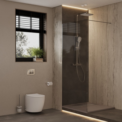 Душевая перегородка Allen Brau Infinity 3.21032.BA.T 160х200 стекло тонированное профиль серебро брашированное - фото 4
