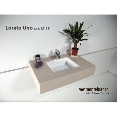 Раковина из искусственного камня MonteBianco Loreto Uno 12133 40х33 встраиваемая цвет белый матовый без отверстий под смеситель - фото 4