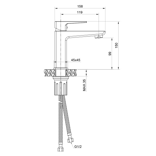 Смеситель WesnaArt Narcis NAR06-210-25100 на раковину хром - фото 2
