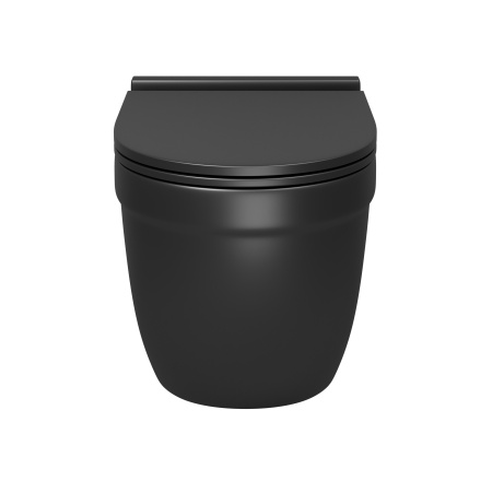 Унитаз подвесной Grossman Торнадо GR-4483BMSQ черный матовый с сиденьем микролифт безободковый смыв торнадо