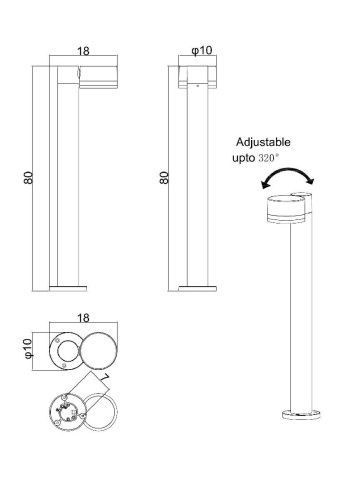Ландшафтный светильник Arte Lamp Nunki (Нунки) A1910PA-1BK - фото 3