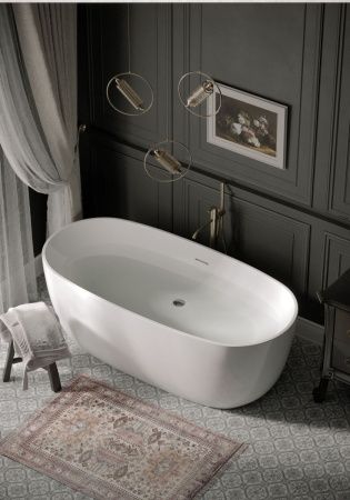 Ванна акриловая Sancos Space FB13 170х80 отдельностоящая овальная с каркасом