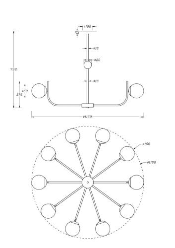 Светильник подвесной Maytoni Rendez-vous Modern MOD109PL-10BS - фото 3