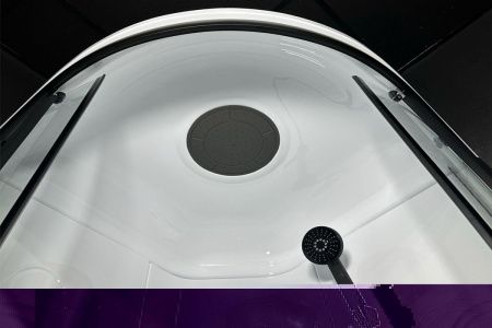 Душевая кабина Royal Bath HK RB90HK1-T-BL Practic 90х90 четверть круга с крышей ориентация универсальная